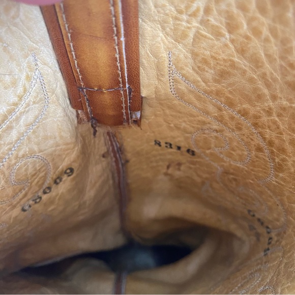 Tony Lama Tan Leather Heeled Boots - Picture 11 of 16